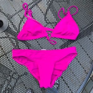 Fuchsia DKNY Two-piece Bikini Set